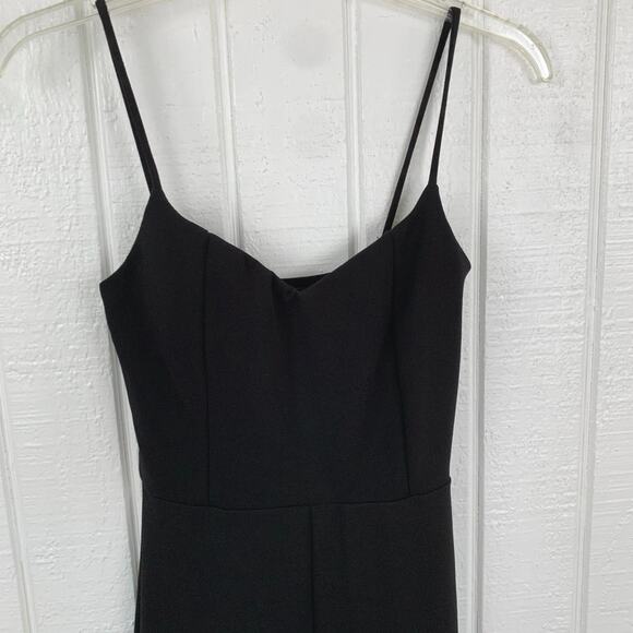 Lulus Women Black Sleeveless Wide Leg Jumpsuit Pants Preppy Goth Party Size XS - Picture 2 of 8